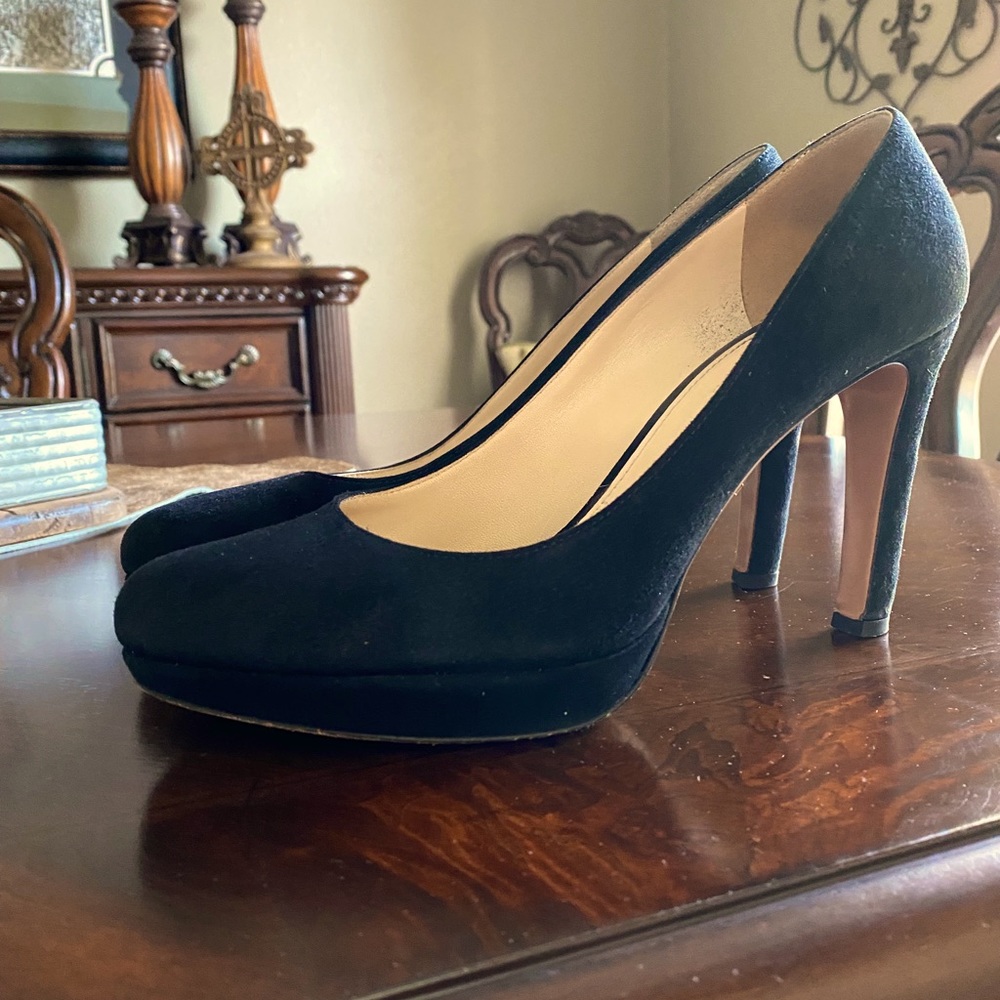 Prada black suede heels